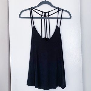 Express Black Spaghetti Strap Back Tank Top